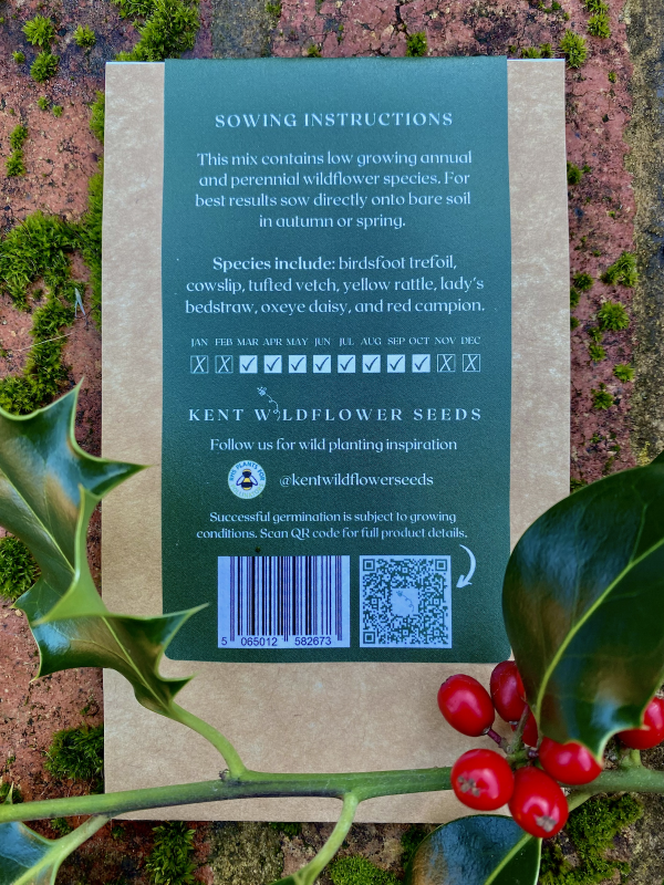 Sustainable Wildflower Christmas Stocking Filler - Ho Ho Ho Let's Sow - Back